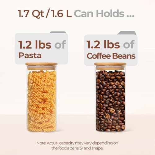 Glass Storage Containers with Lids 1.7 Qt (3 Count)