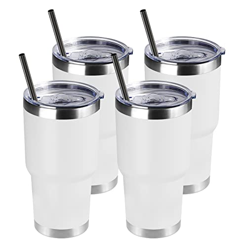 30 oz Tumbler with Lid and Straw (4 Count)