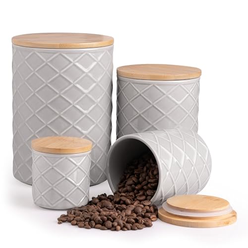 Sweejar Ceramic Canisters Sets for Kitchen Countertop