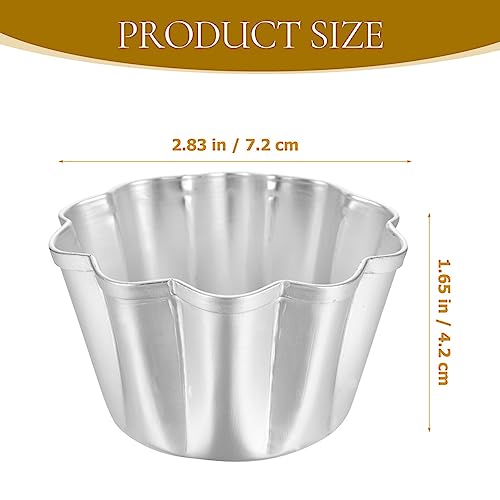 6Pcs Egg Tart Molds Aluminium Pie Tins Mini Tart Tins Tiny Pie Tin Cupcake Cake Mold Pudding Molds for Home Baking (6 Count)