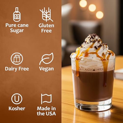 Coffee Syrup Caramel Chocolate Flavored Syrup for Drinks (25.4 Fl Oz)