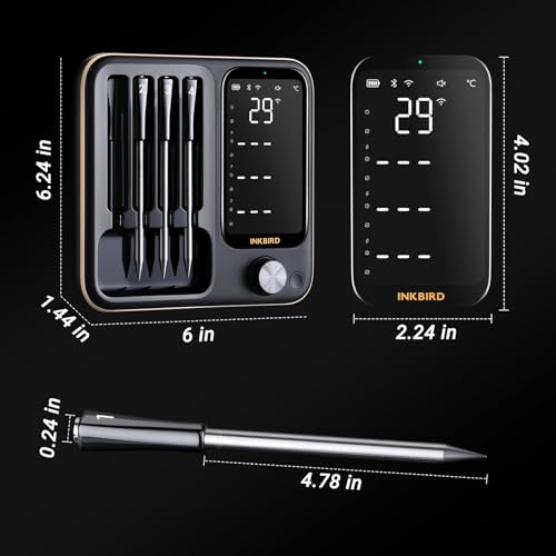 Wireless Meat Thermometer with 4 Probes
