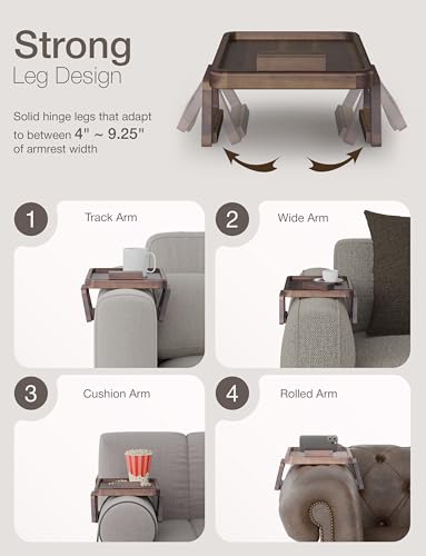 Sofa Arm Tray with 360° Phone Holder