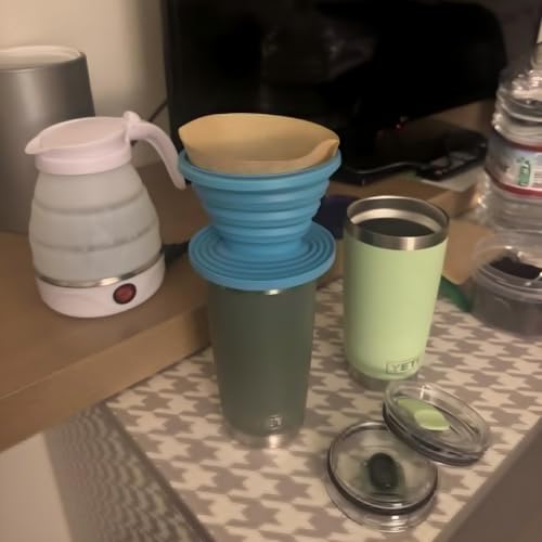 Collapsible Coffee Dripper Filter Reusable with 5 Paper Filters