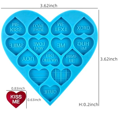 Heart Resin Molds 5pcs Valentine's Heart Silicone Resin Molds for Keychain (5 Count)