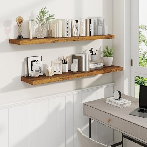 48 Inch Brown Floating Shelves (2 Count)