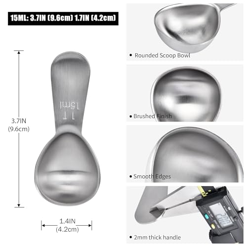 Stainless Steel 1 Tablespoon Coffee Scoop for Ground Coffee