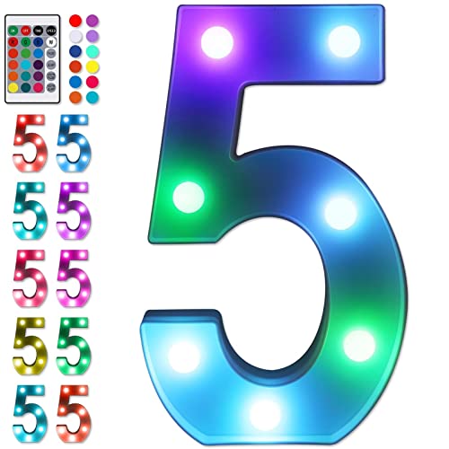 Colorful LED Number Lights with Remote