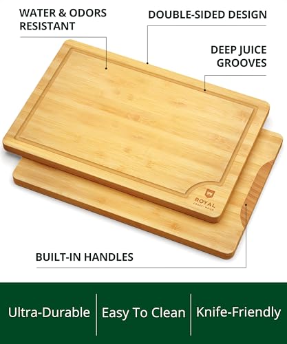 Wooden Cutting Boards for Kitchen Meal Prep & Serving