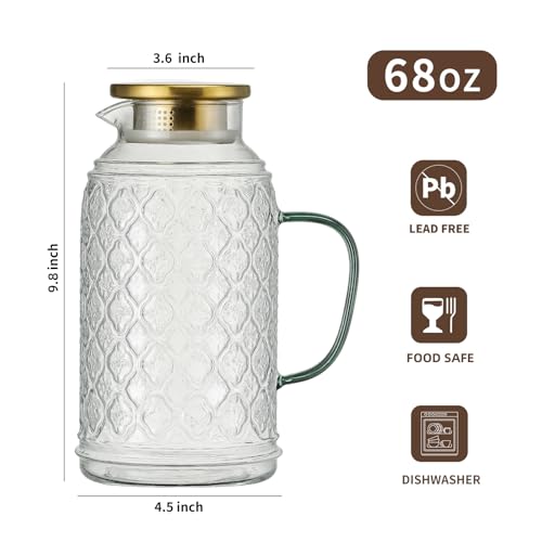 Glass Pitcher with Lid (68 Count)