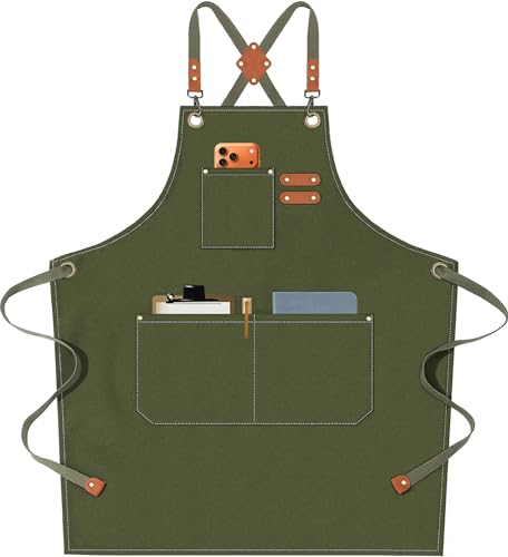 Chef Aprons for Men Women with Oversized Pockets