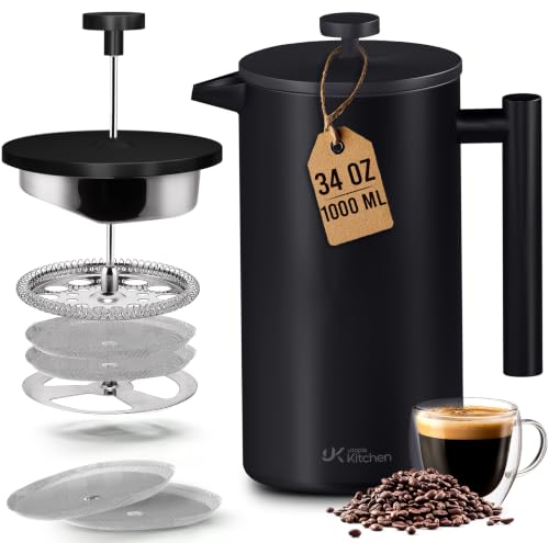 304 Grade Stainless Steel French Press 34 Oz