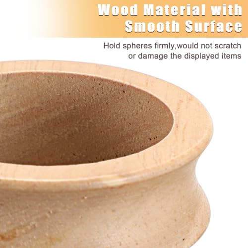 Pack of 12 Wooden Sphere Holder Display Stand for Crystal Sport Ball (6 Count)
