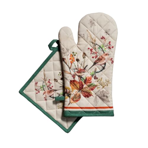 100% Cotton Oven Mitt & Pot Holder Set (2 Count)