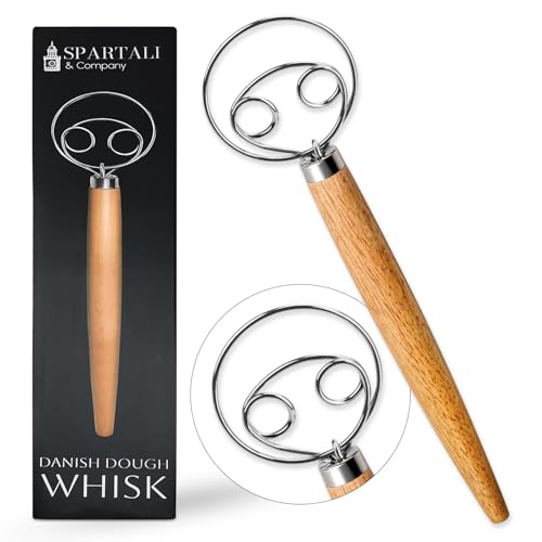 Versatile 13 Inch Danish Dough Whisk for Sourdough