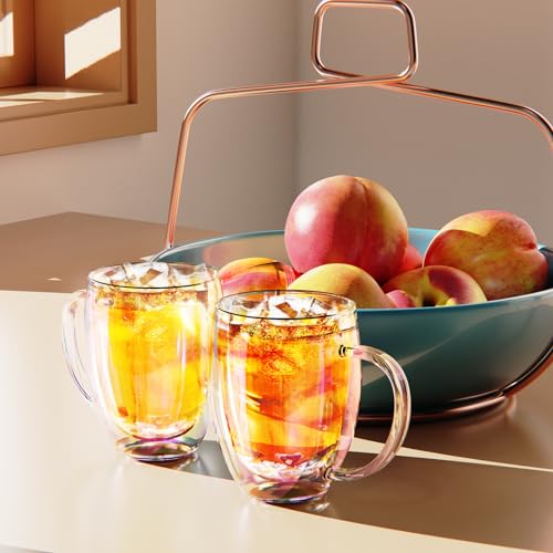 Double Wall Glass Coffee Mugs Set of 2