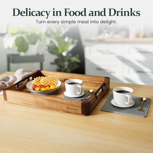 Wood Serving Tray with Handles