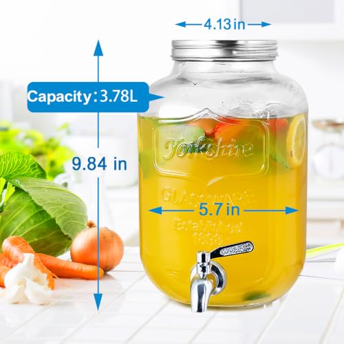1 Gallon Glass Drinks Dispenser for Parties