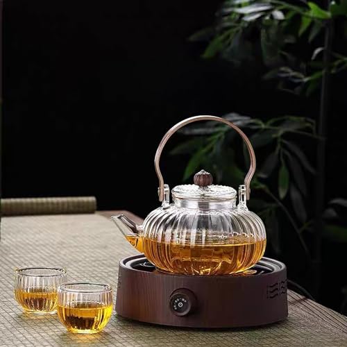 Glass Teapot with Infuser Clear Glass Tea Kettle 30 oz Tea Pot for Stove Top
