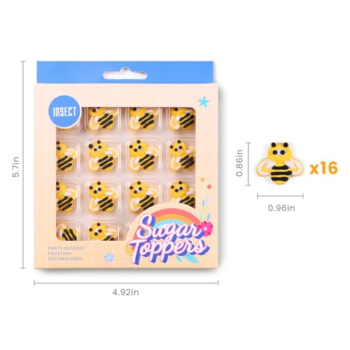 Edible Bees Cake Decorations (16 Count)