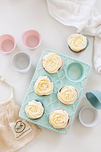Reusable Silicone Baking Cup Silicone Muffin Liners for Cupcakes (24 Count)