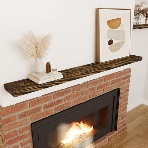 72'' Pine Wood Floating Shelf for Wall