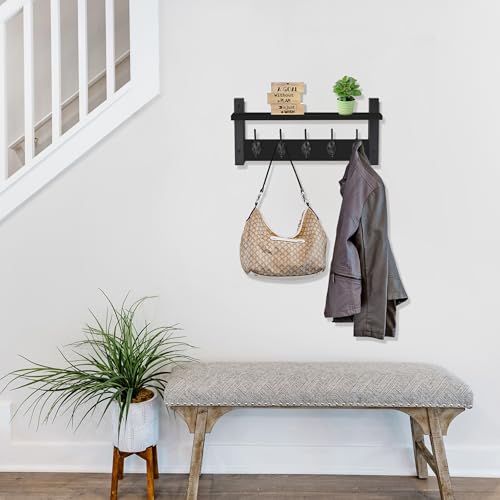 Coat Rack Wall Mount with Shelf