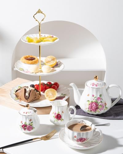 Sweejar 3 Tier Ceramic Cake Stand Wedding