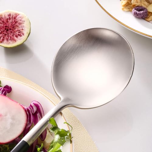 Silver Black Salad Serving Utensils (2 Count)