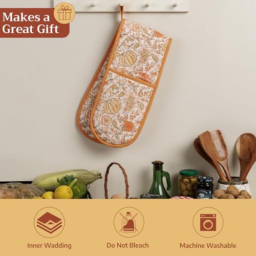 Double Oven Mitts 100% Cotton Double Oven Glove