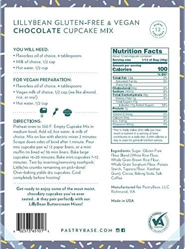 Gluten Free Chocolate Cupcake Mix with No Artificial Colors (13 Ounce)