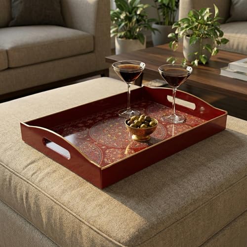 Boho Red Decorative Tray