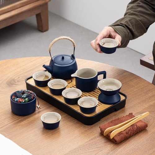 14 Piece Portable Ceramic Travel Tea Set