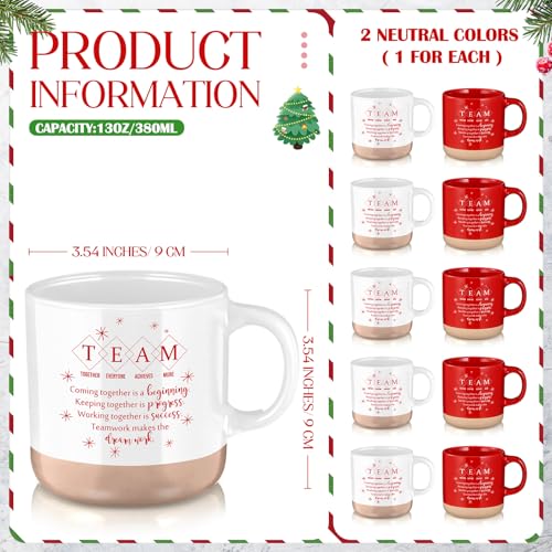 10 Pcs Team Gifts for Employees Bulk Thank You Mugs Back to School Cups Inspirational Ceramic Coffee Mug 13 oz Thank You Cup Team Building Gift for Teacher Coworker Office Staff Boss (10 Count)