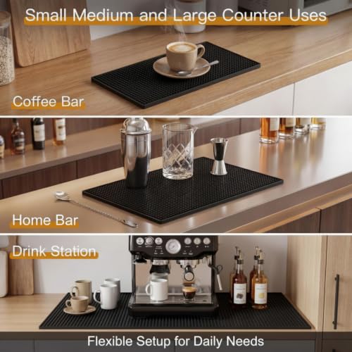 6 Pcs Bar Mat 6 X 12 Inch Black (6 Count)