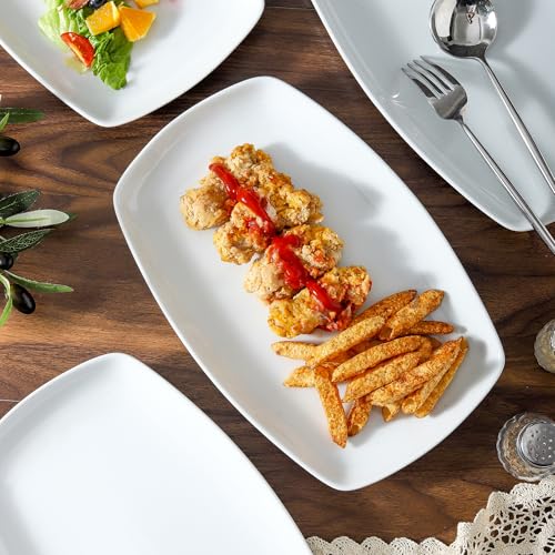 White Rectangular Plate Set (4 Count)