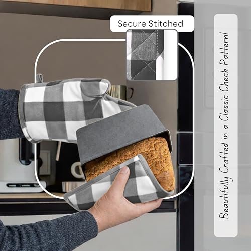 Buffalo Plaid Check Oven Mitts and Pot Holders Set of 4 (4 Count)