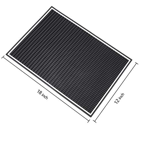 3 Pack Bar Mat for Countertop 18 x 12 Inch Rubber Non Spill Mat for Bartending Dish Drying Mat Coffee Bar Mat Home Bars Accessories (2 Count)