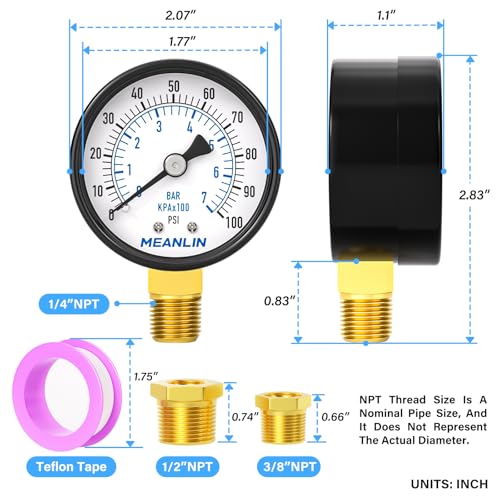 0 100Psi 2" DIAL FACE 1 (2 Count)