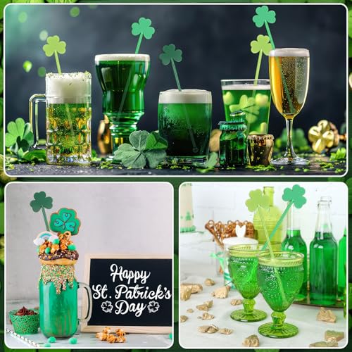 36 Pcs St Patricks Day Stirrers Reusable Shamrock Drink Garnish