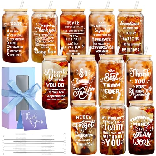 12 Pack Employee Appreciation Gifts Glass Cups (12 Count)