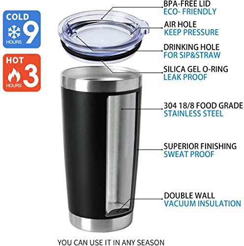 20oz Tumblers Stainless Steel Mugs with Lid Double Wall Vacuum Insulated Coffee Cups for Cold & Hot Drinks (12 Count)