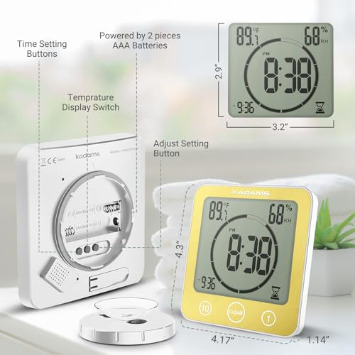Shower Clock Waterproof Bathroom Timer