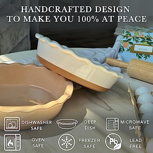Mora Ceramic Deep Fluted Pie Dish for Baking
