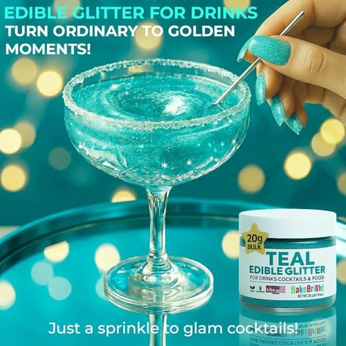 Bulk 20g Light Blue Edible Glitter for Drinks