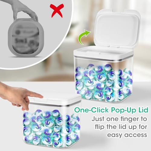 2 Pack Laundry Pods Container with One (2 Count)