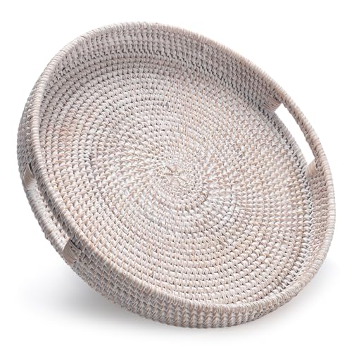 13.8 inch Round Rattan Tray