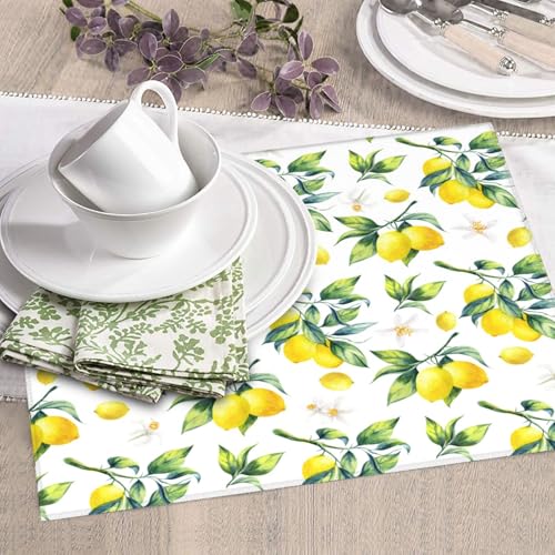 Tropical Lemon Leaves Dish Drying Mat