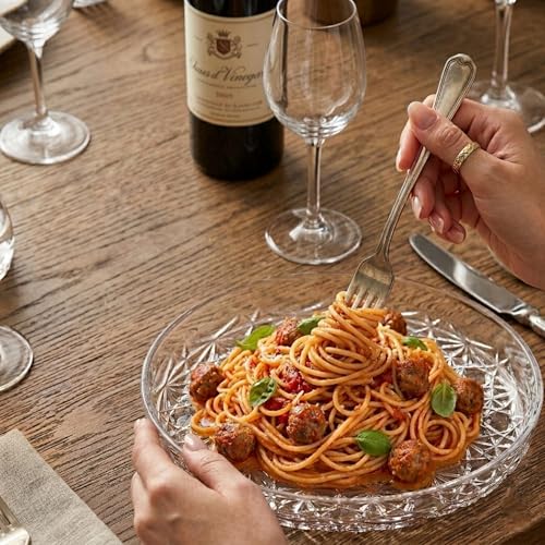 Luna - 2-Pack Acrylic Serving Tray (10" Dia.), Plastic Dinner Plates, Round Coffee Table Tray, Serving Platters for Cookie, Appetizer, Charcuterie, Snack, Dessert, Party Food Display (2 Count)