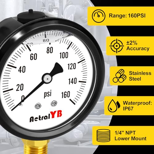 0 160 Psi Pressure Gauge
